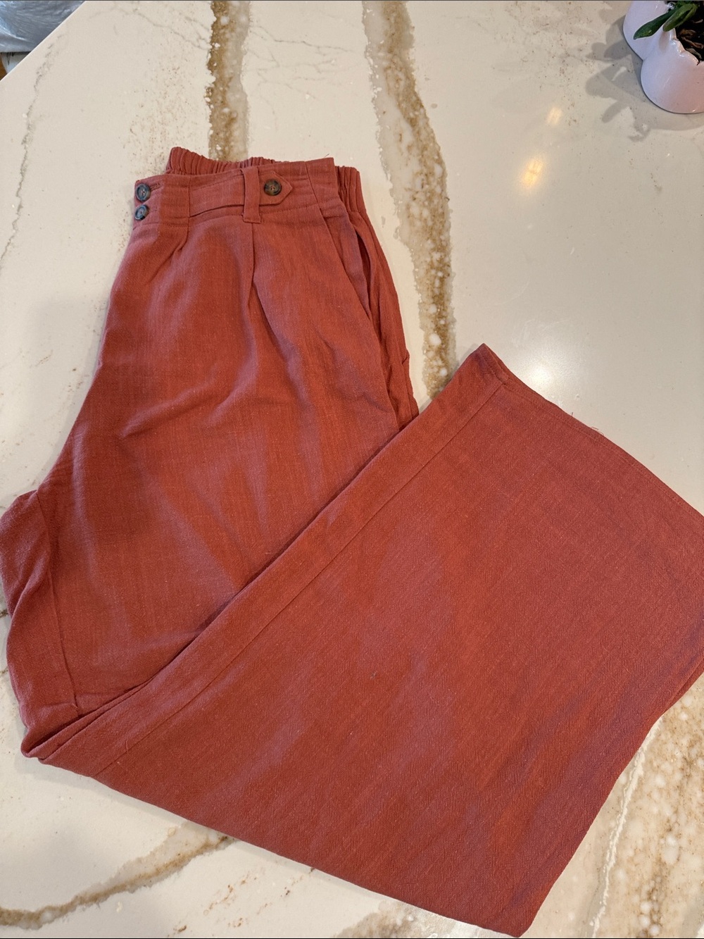 Sienna Sky Womens Wide-Leg Trousers - Terracotta